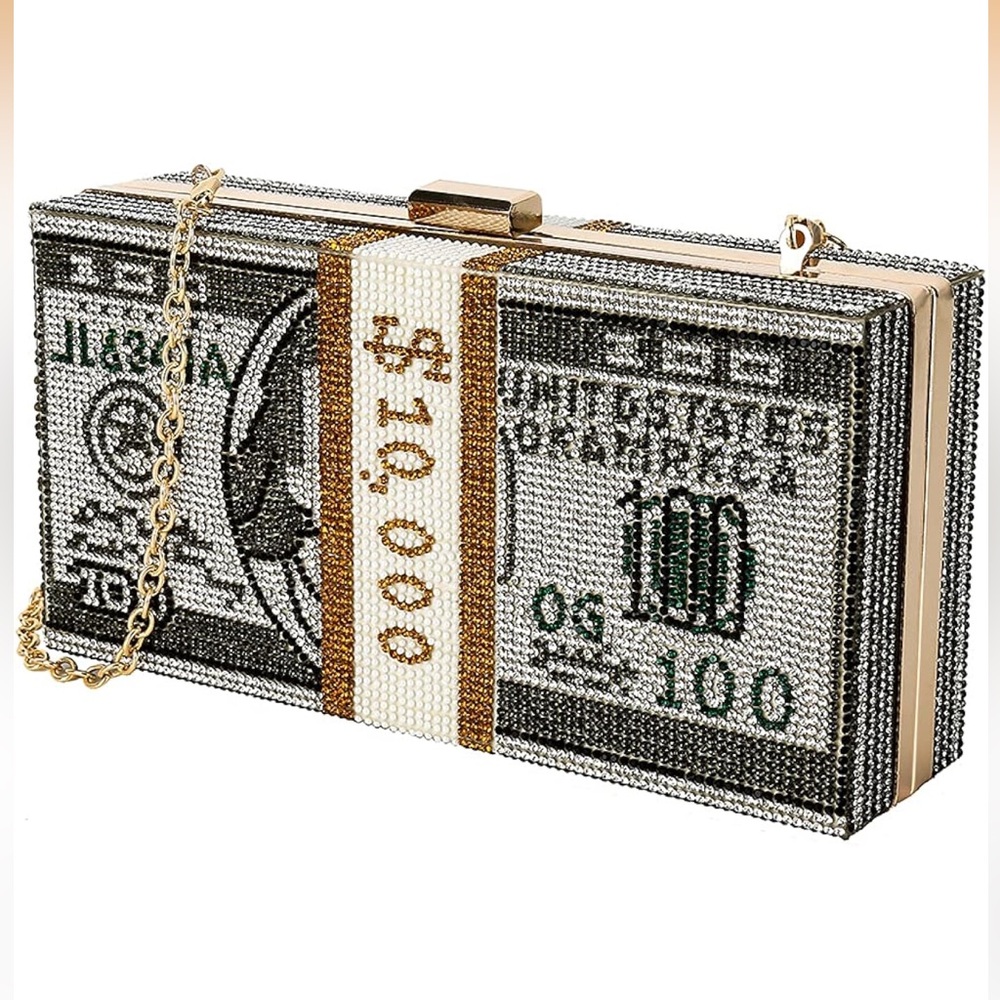 Money Clutch with Gold Chain